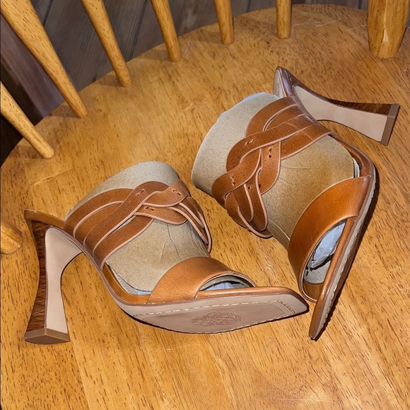Vince Camuto Tan Woven Strap Heels - Picture 9 of 12